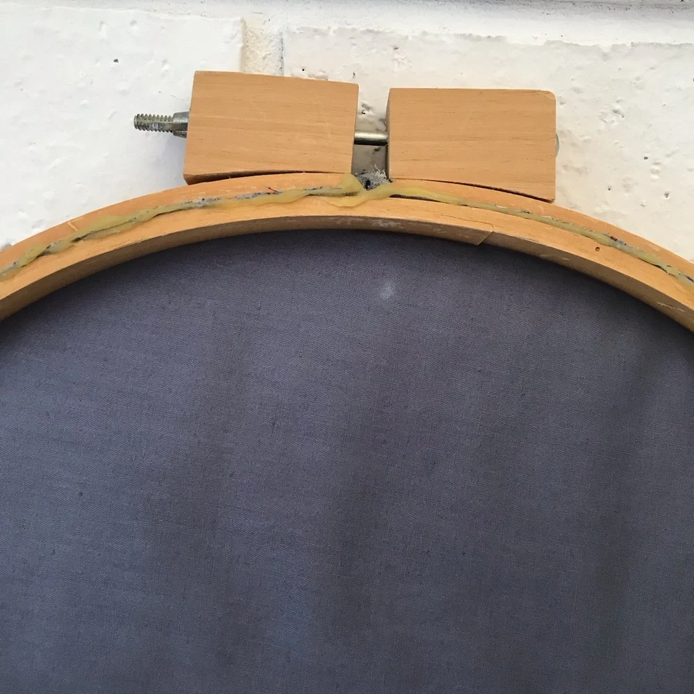 Vintage Wood Embroidery Hoop Wall Art Farmhouse Scene